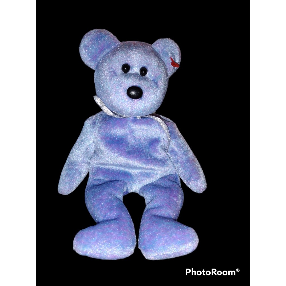 TY Beanie Baby Bear, Clubby II, Lilac Color, 9 inch
